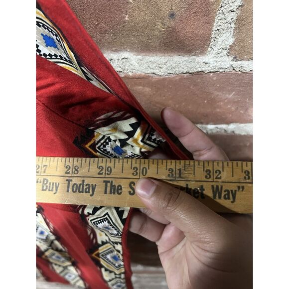 Wrangler Wrancher Western Pearl Snap Shirt Mens 2X Red Short Sleeve Aztec - Picture 4 of 6